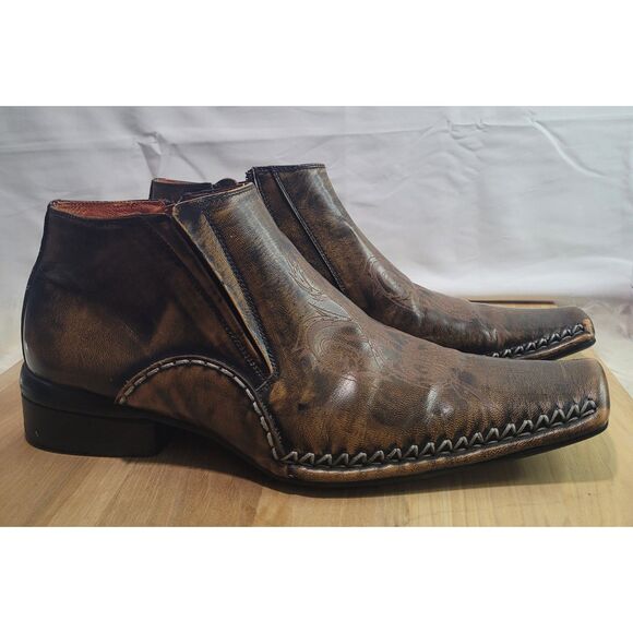 Robert Wayne VISCAYA Boots Brown Leather Men's Size 8 - Picture 1 of 5